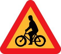 warning sign bike crossing