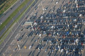 cars in the parking lot at the store