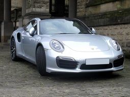 Grey Porsche sportscar