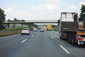 remote traffic on the highway among the colorful plant in Germany