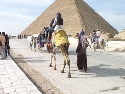 people near the Egyptian pyramid