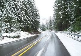 driving winter road