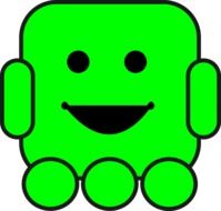 green robot on white background