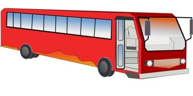 painted red bus