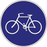 bicycle on a blue circle