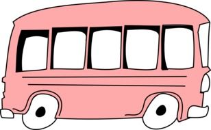 bus pink empty drawing