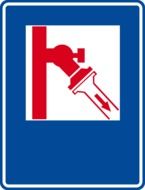 sign depicting a fire hydrant