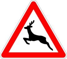 warning sign about crossing wild animals