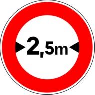 width limit 2,5m sign road drawing