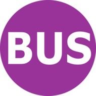 clipart of purple round bus stop sign