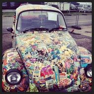 colorful vintage car