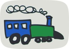 drawn steam train