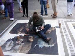 Painting in the street