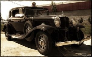Picture of Black retro car
