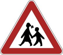 children on the road sign