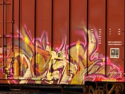 Colorful graffiti on the train
