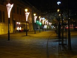 night walking street in the lanterns, esztergom