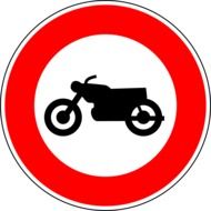 no motorcycles traffic sign as a drawing