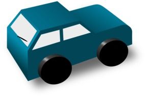 blue car 3d drawing