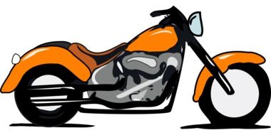 motorcycle, cartoon motorbike, side view
