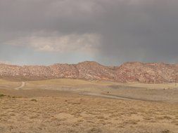 Straight road in the desert in America