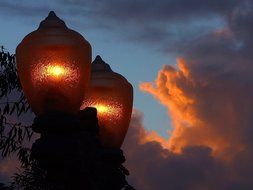 red street lamp