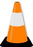 isolated white and orange cone