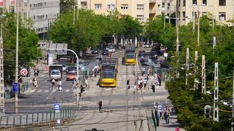 panorama of city street in budapest