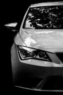 car side on black background