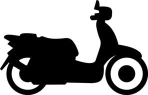 Black and white scooter silhouette drawing