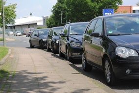 cars parking on roadside