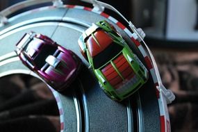 miniature cars on the track