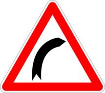 warning sign of a dangerous turn