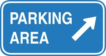parking zone, blue sign