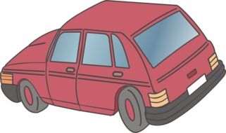 red old car drawing