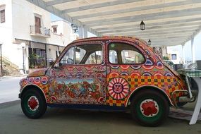 painted car in sicily