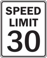 clipart of speed limit 30 roadsign