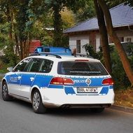 police vehicle on street, germany, brandenburg