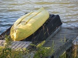 yellow boat dock