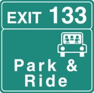 road information exit 133 park ride drawing