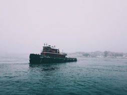 ship foggy morning
