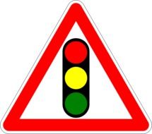 warning traffic sign about traffic light