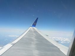 view from the window of the aircraft in flight