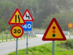 a variety of road signs