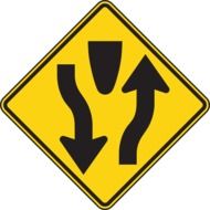 road sign about the divergence of the road