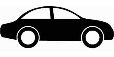 black silhouette of sedan car