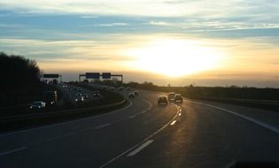 evening sun on highway