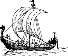 drawing of a viking boat