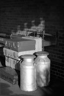milk cans barrel