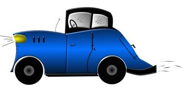 drawing of a blue sports car